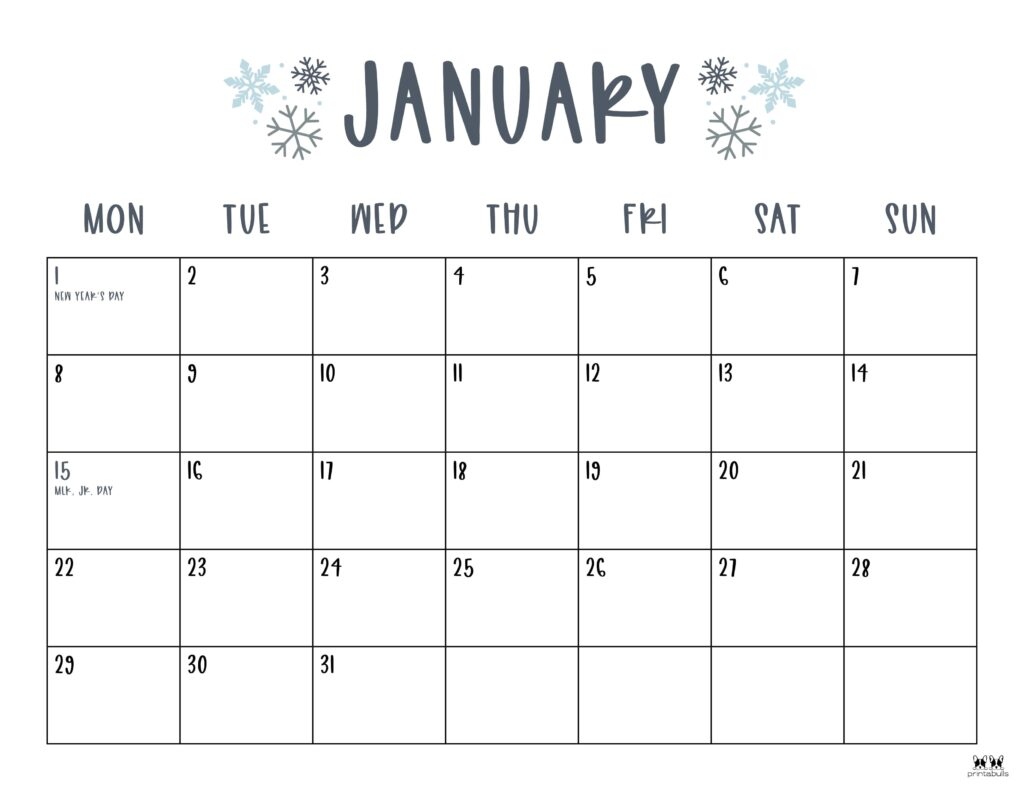 January 2024 Calendars - 50 Free Printables | Printabulls intended for Free Printable Calendar 20241