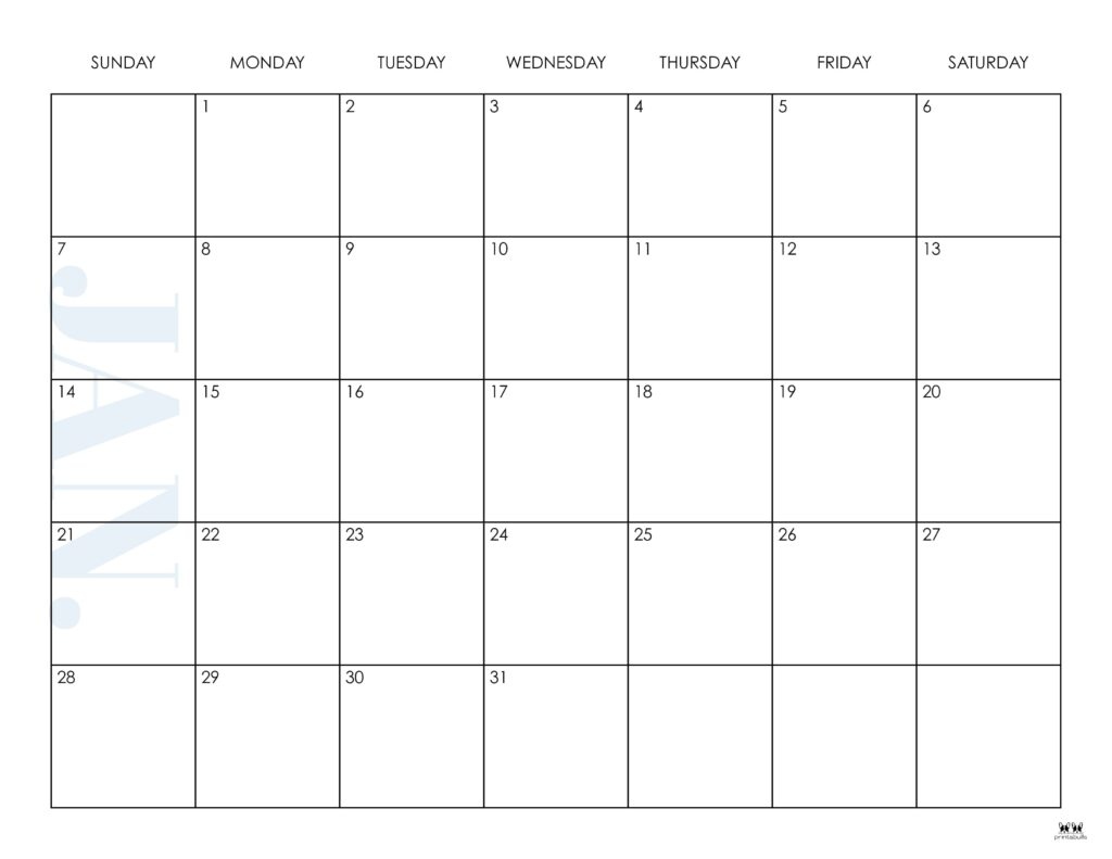 January 2024 Calendars - 50 Free Printables | Printabulls throughout Free Printable Calendar 2024 Big Boxes