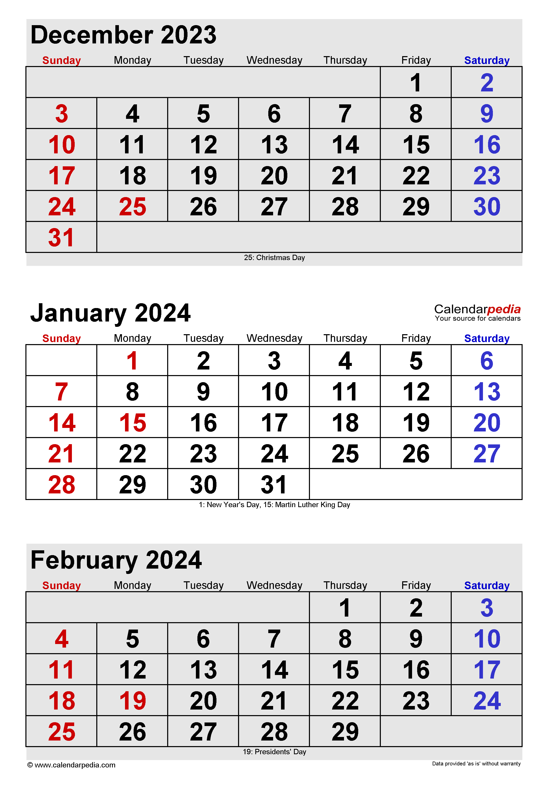 January 2024 Printable December Calendar January 2024 Calendar - Free Printable 2024 December Calendar Template