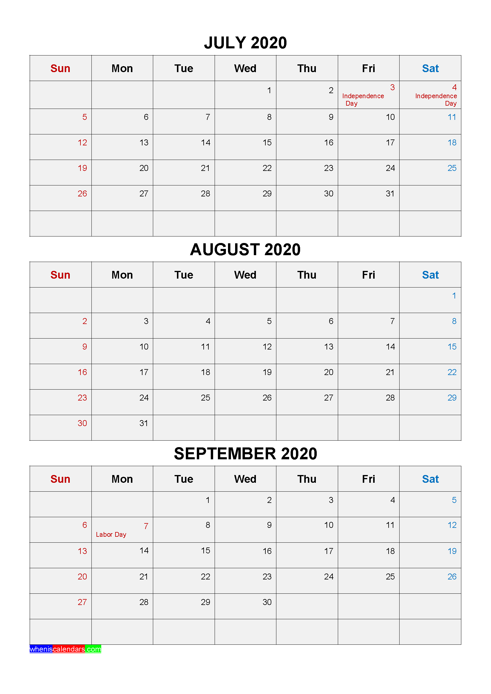 July August September 2023 Three Month Calendar PELAJARAN - Free Printable 3 Month Calendar July August & Sept 2024