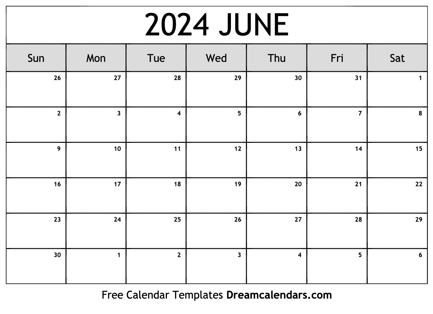 June 2024 Calendar | Free Blank Printable With Holidays pertaining to Free Printable Calendar 2024 June Word