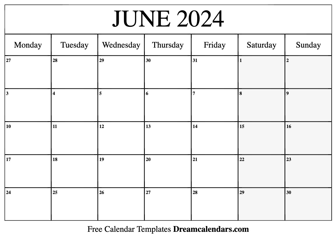 June 2024 Calendar | Free Blank Printable With Holidays throughout Free Printable Calendar 2024 June Word
