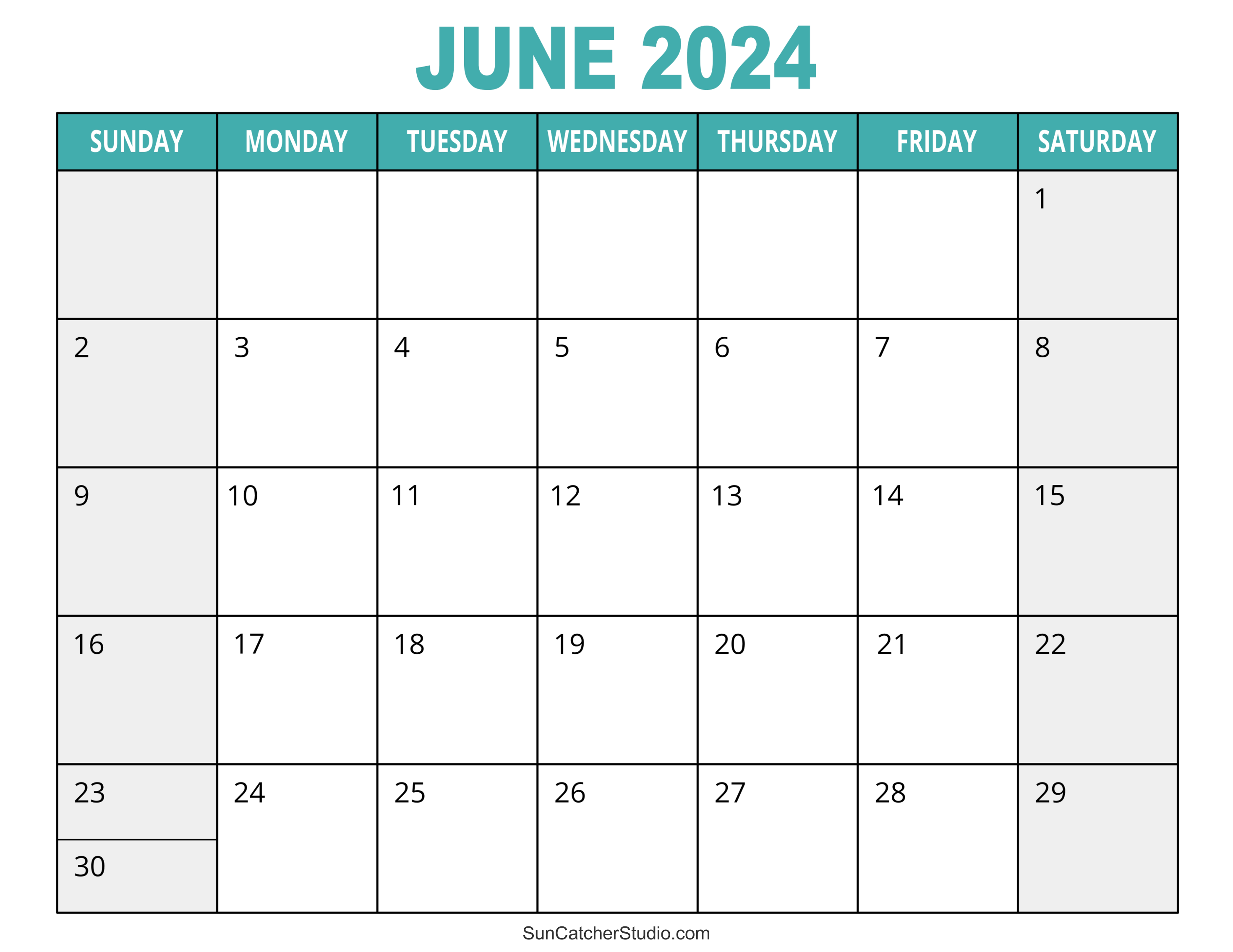 June 2024 Calendar (Free Printable) – Diy Projects, Patterns intended for Free Printable Calendar 2024 June Word