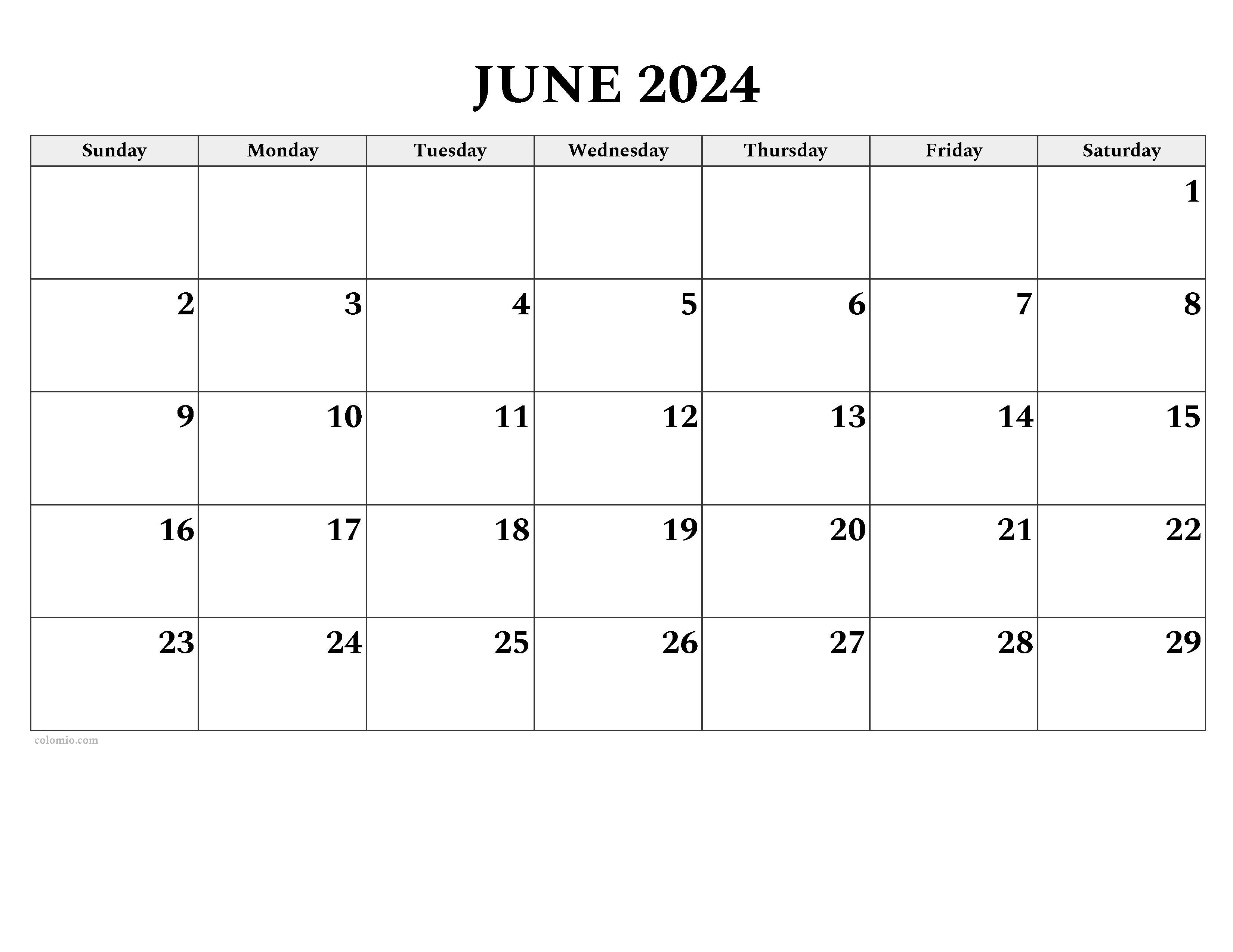 June 2024 Calendar | Free Printable Pdf, Xls And Png pertaining to Free Printable Calendar 2024 June Word