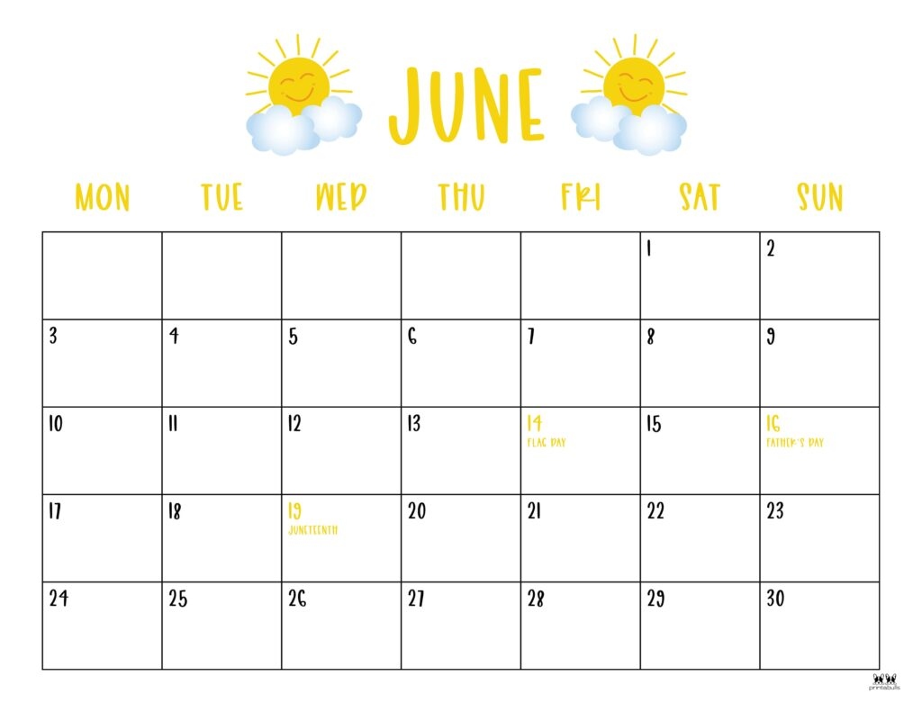 June 2024 Calendars - 50 Free Printables | Printabulls inside Free Printable Calendar 2024 June With Holidays