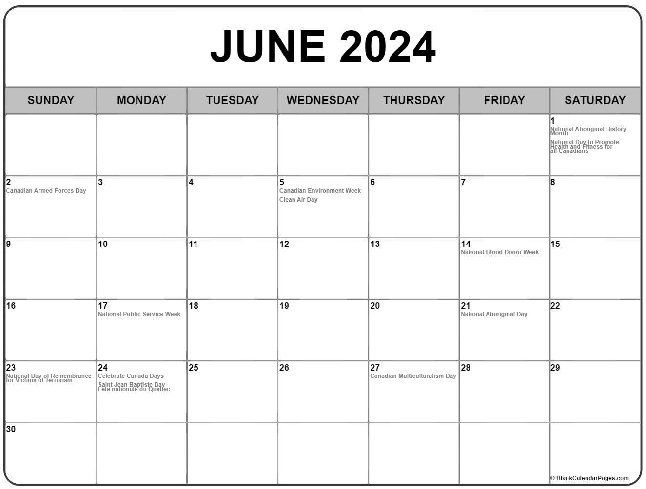 June 2024 With Holidays Calendar regarding Free Printable Calendar 2024 June With Holidays