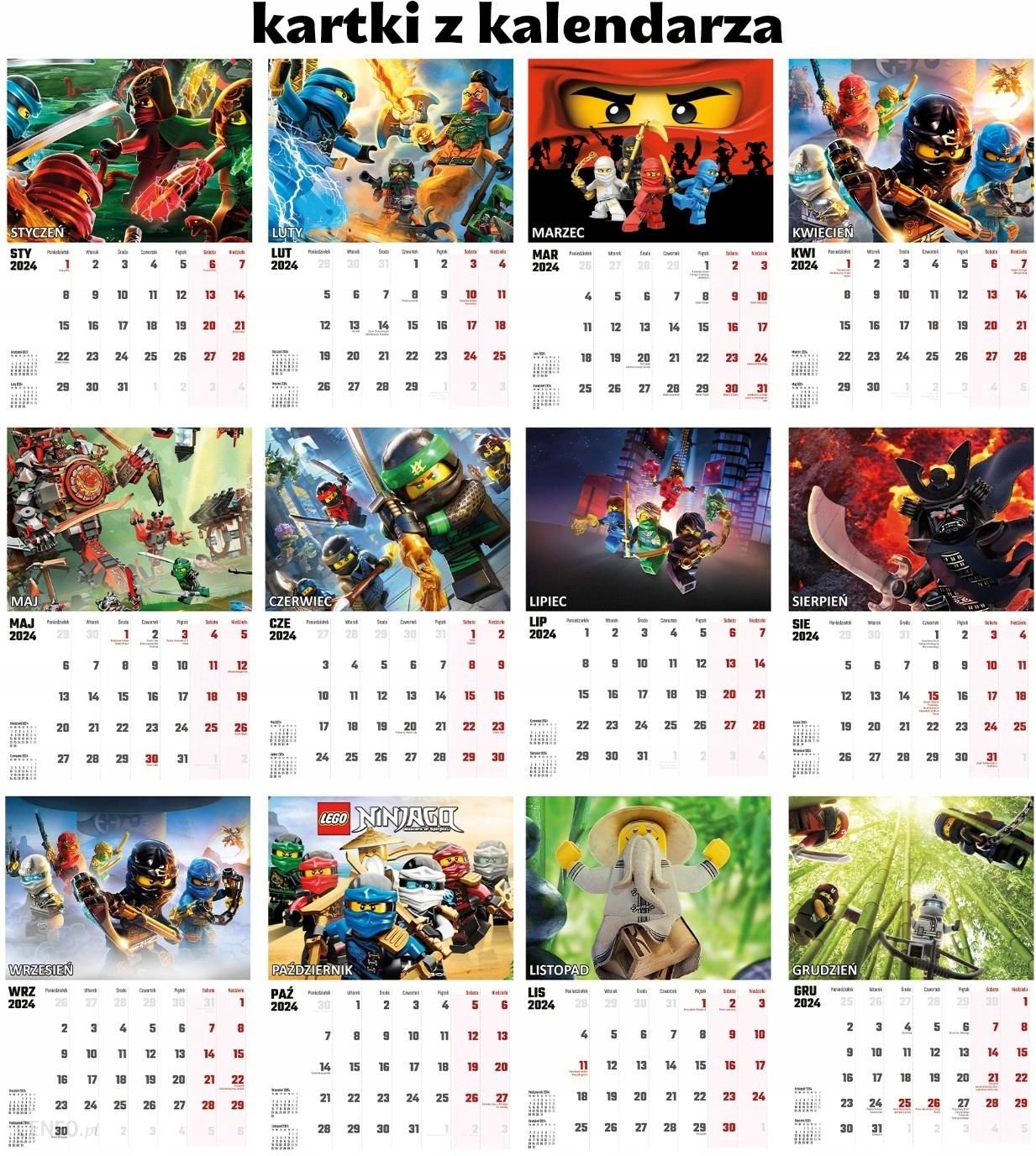 Kalendarz Ścienny Na Rok 2024 Lego Ninjago A3 - Ceny I Opinie - Ceneo.pl for Free Printable Calendar 2024 Ninjago