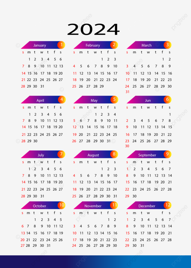 Kalender 2024 Desain Kalender 2024 2024 Kalender Sederhana PNG Dan - Free Printable Calendar 2024 With Design