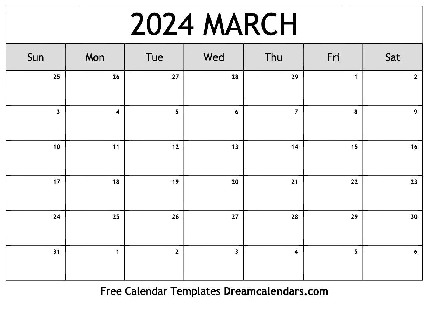 March 2024 Calendar | Free Blank Printable With Holidays intended for Free Printable Calendar 2024 No Downloads March