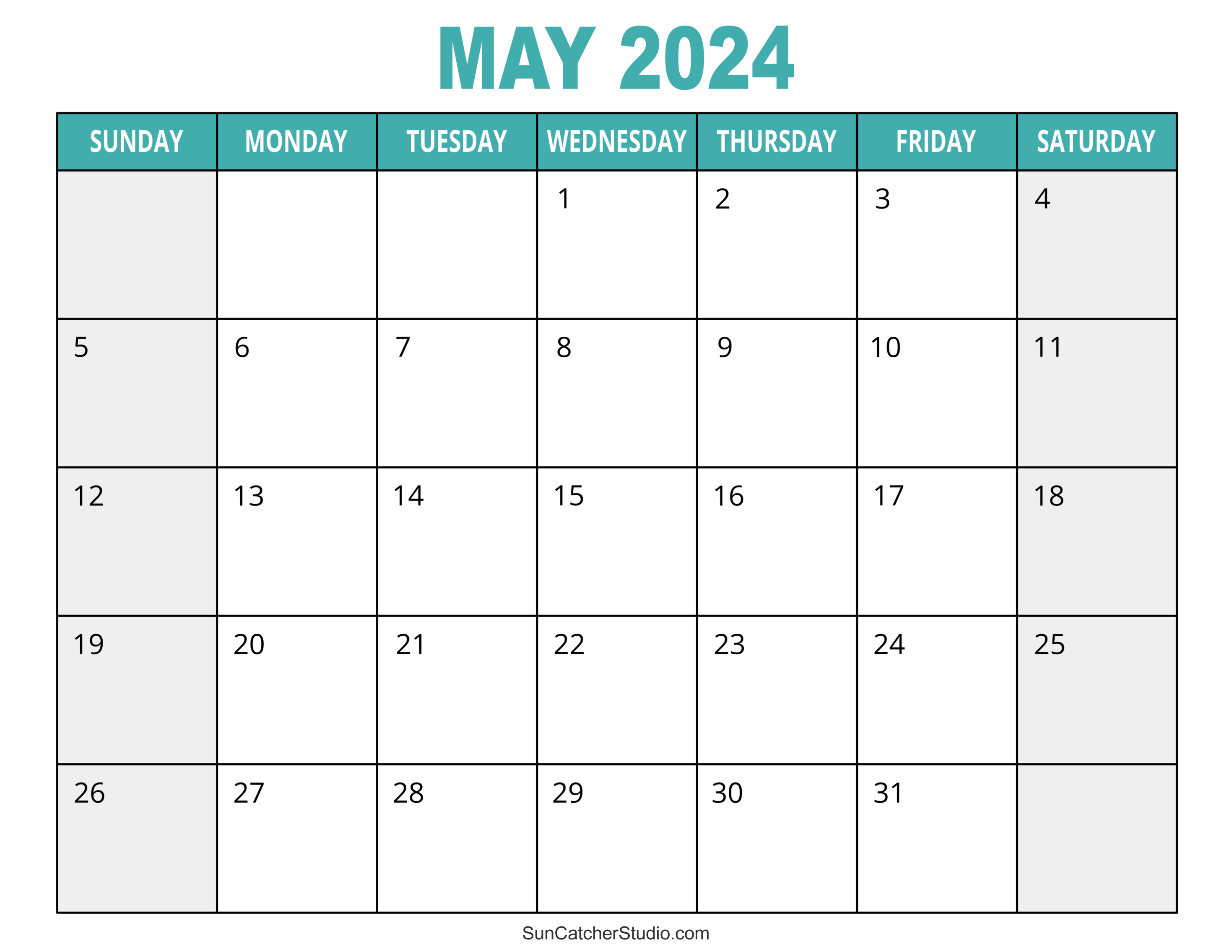 May 2024 Calendar (Free Printable) – Diy Projects, Patterns in Free Printable Big Grid May 2024 Calendar
