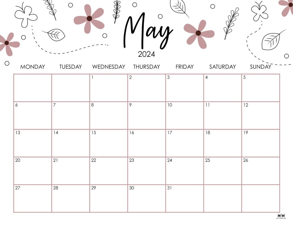 May 2024 Calendars - 50 Free Printables | Printabulls for Free Printable Blank Calendar 2024 May