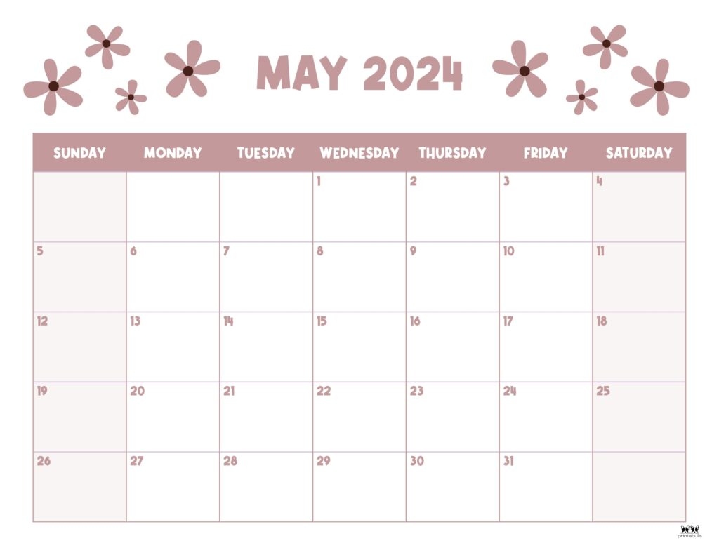 May 2024 Calendars - 50 Free Printables | Printabulls for Free Printable Calendar 2024 May With Holidays