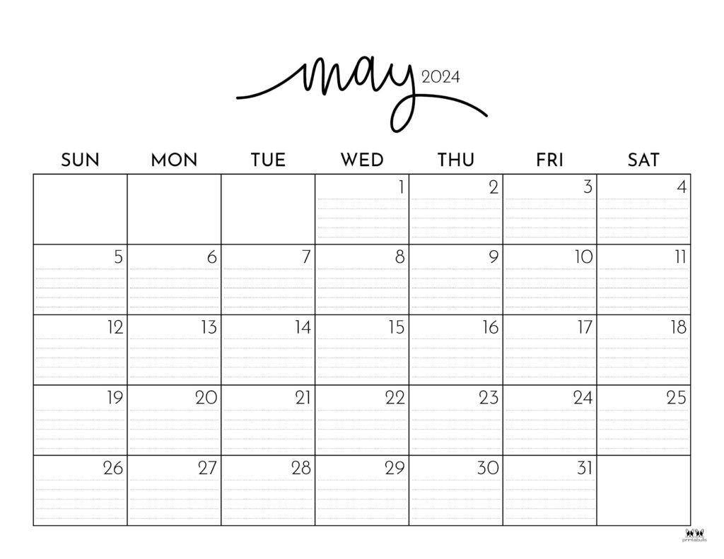 May 2024 Calendars - 50 Free Printables | Printabulls inside Free Printable Calendar 2024 May With Holidays