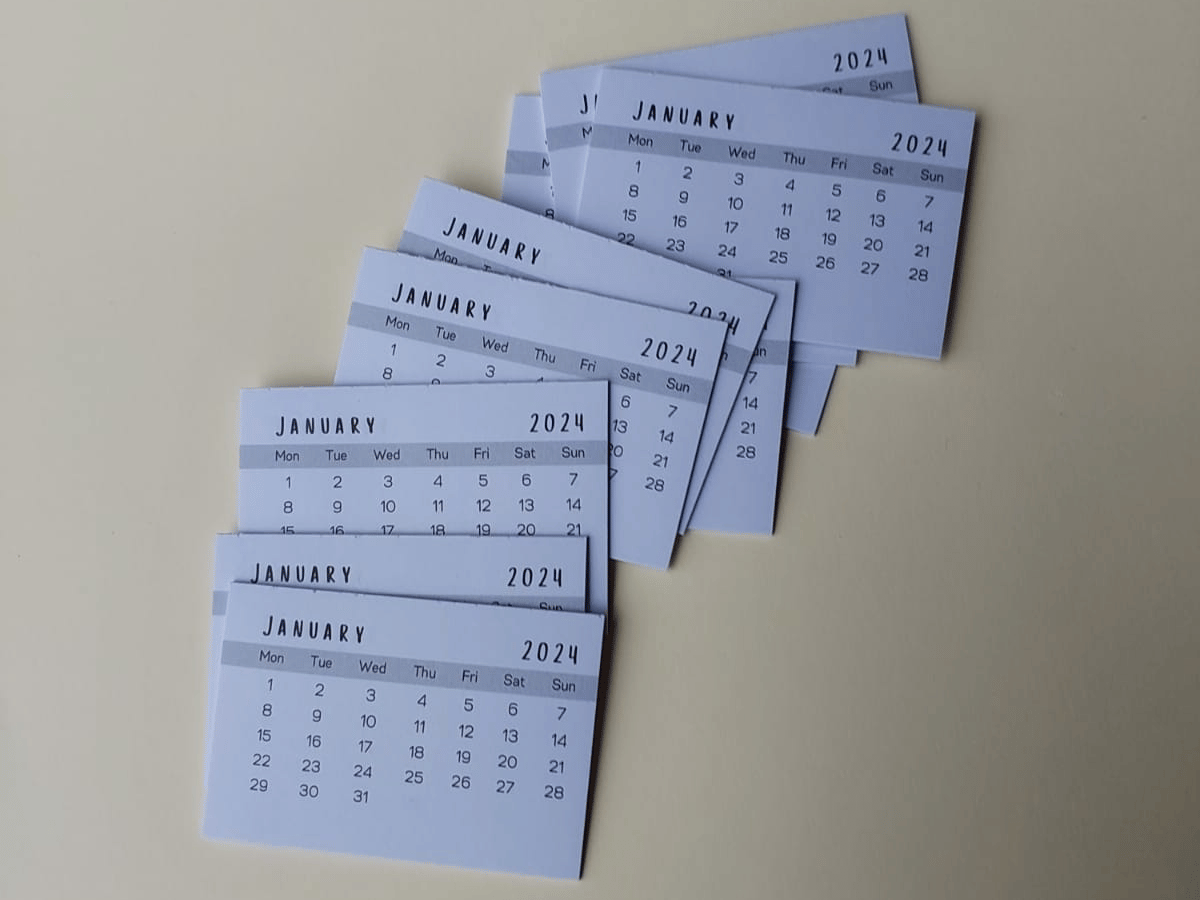Mini Calendar Tabs 2024 week Starts Monday Papertisserie - Free Printable 2024 Mini Diy Photo Calendar