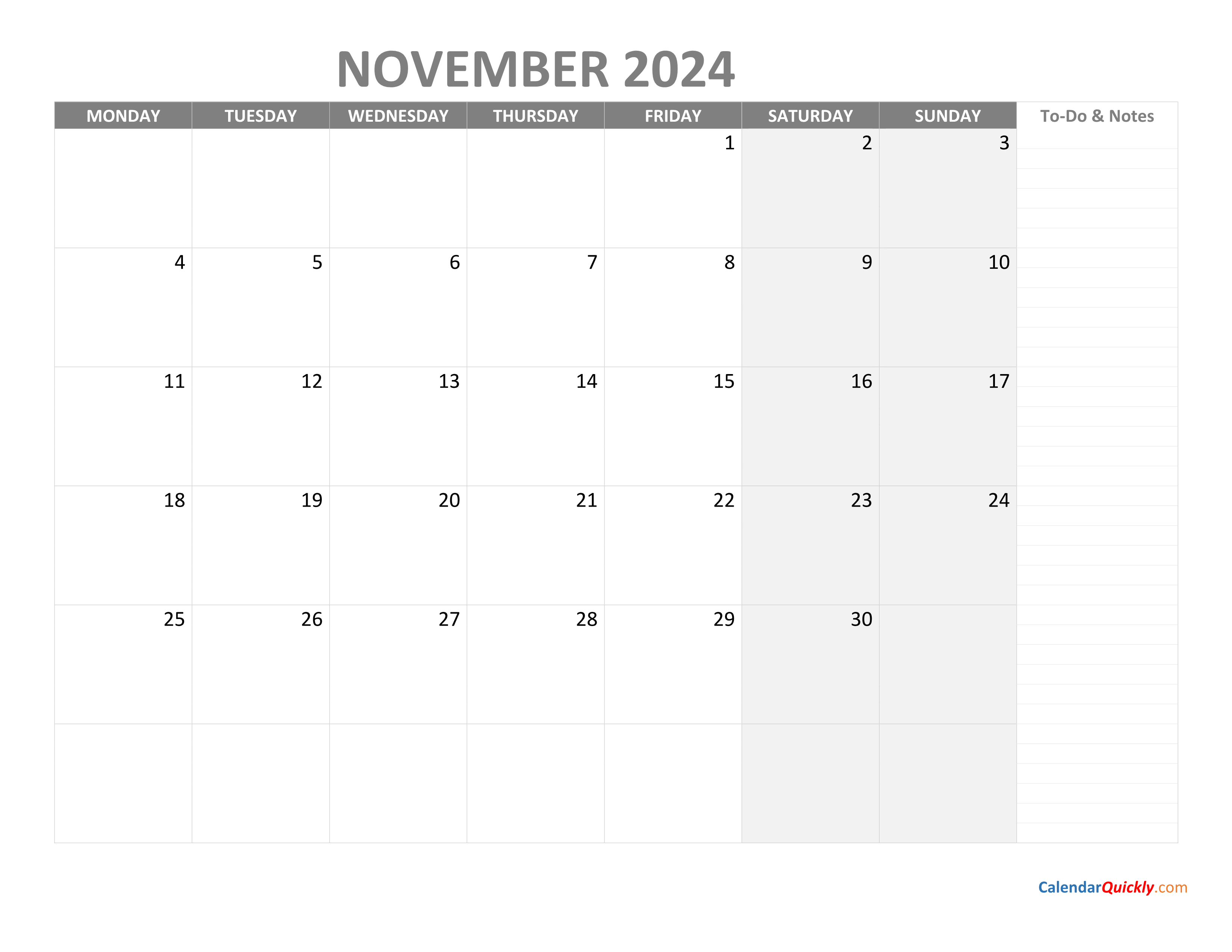 Monthly 2024 Calendar Calendar Quickly Gambaran - Free Printable 2024 Monthly Calendar November