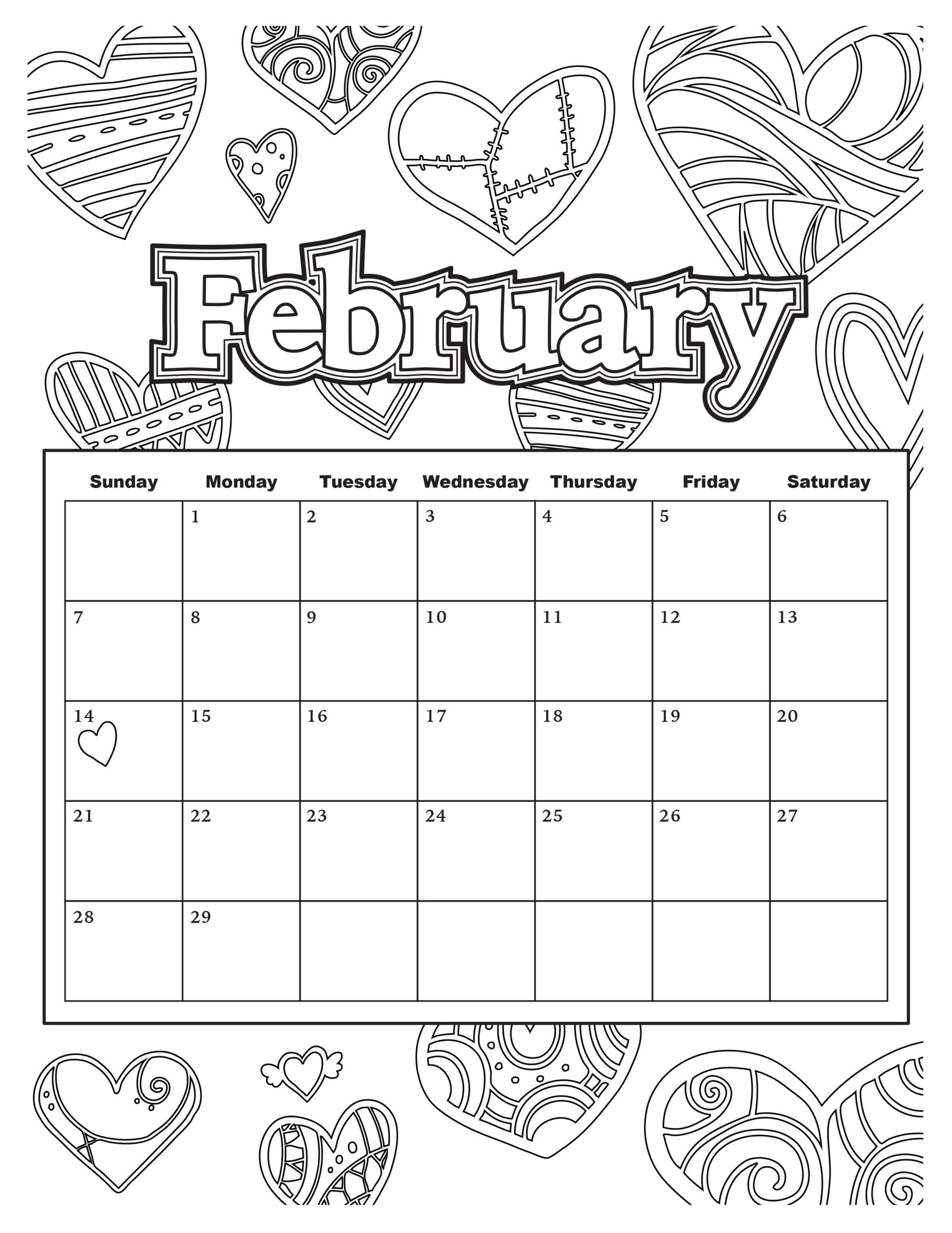 Monthly Calendar Coloring Pages Download And Print For Free | Free Printable 2024 Calendar Coloring Pages