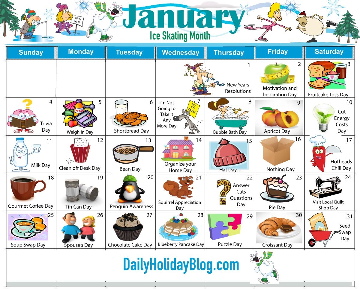 Monthly Holidays Calendars To Upload Daily Holiday Blog Holiday - Free Printable 2024 Monthly Calendar With Silly Holidays