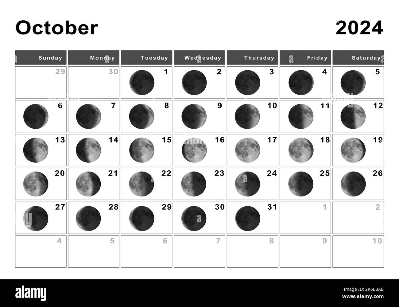 Moon Calendar 2024 Hi res Stock Photography And Images Alamy - Free Printable 2024 Moon Phase Calendar