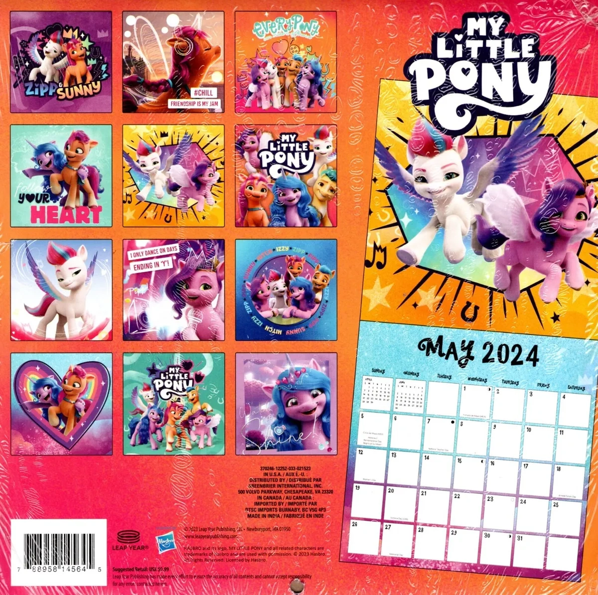My Little Pony - 16 Month 2024 Wall Calendar throughout Free Printable Calendar 2024 My Little Pony
