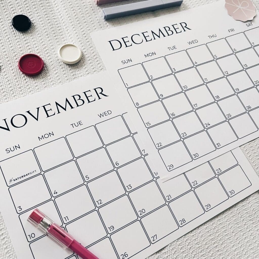 November 2024 Calendar - 20 Cute &amp;amp; Free Printables | Saturdaygift intended for Free Printable Blank Calendar November 2024 Bullet Journal
