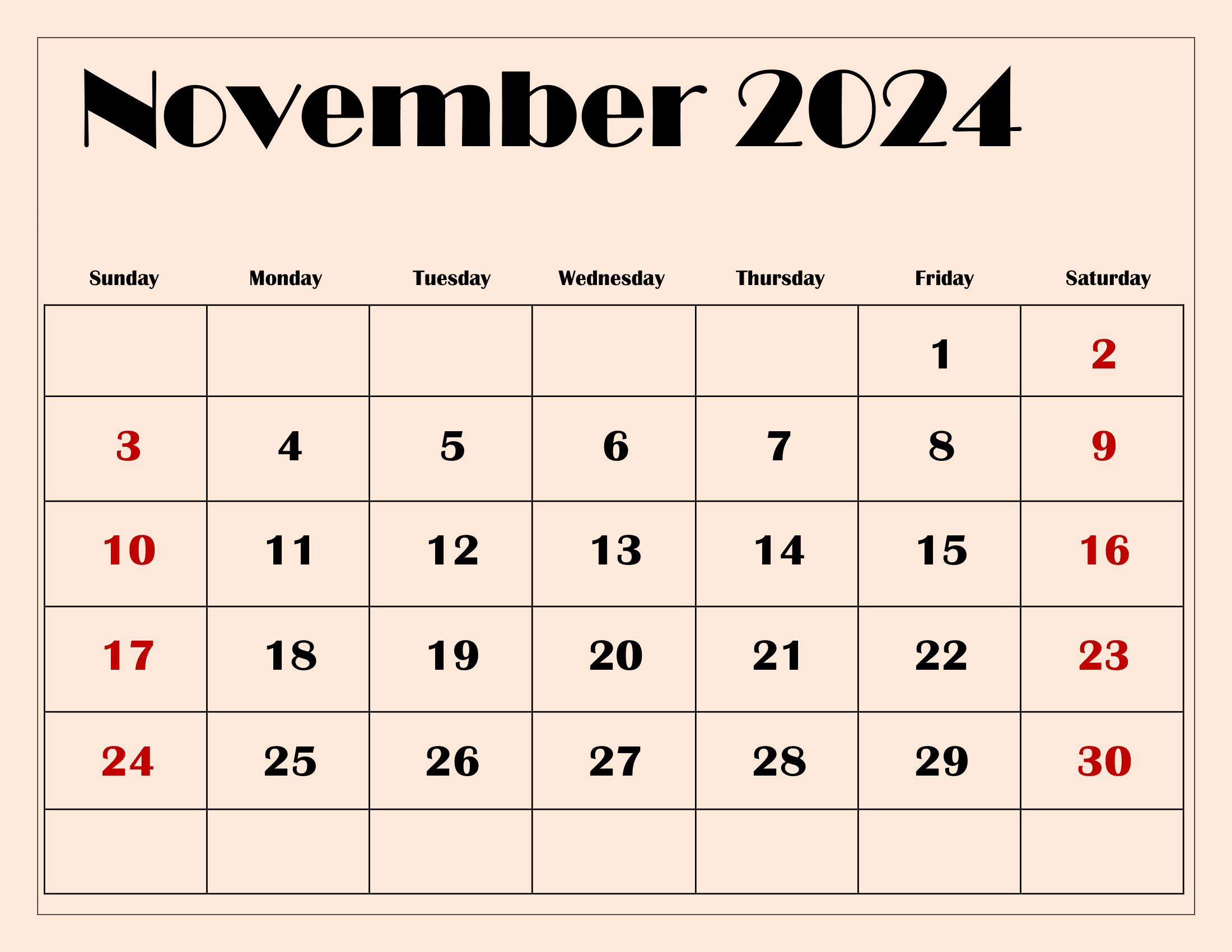 November 2024 Calendar Printable Pdf Template With Holidays within Free Printable Appointment Calendar November 2024 Calendar