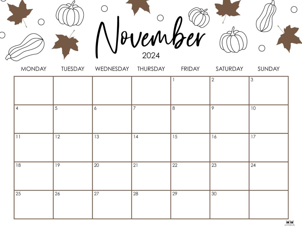 November 2024 Calendars - 50 Free Printables | Printabulls with Free Printable Appointment Calendar November 2024