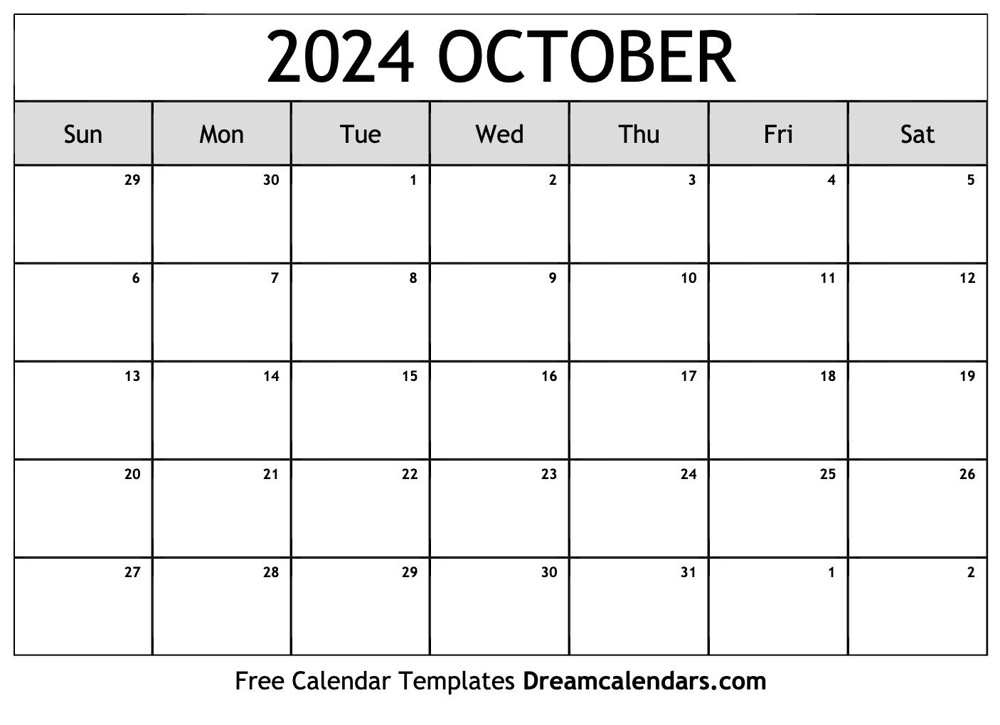 October 2024 Calendar | Free Blank Printable With Holidays intended for Free Printable Blank October Calendar 2024