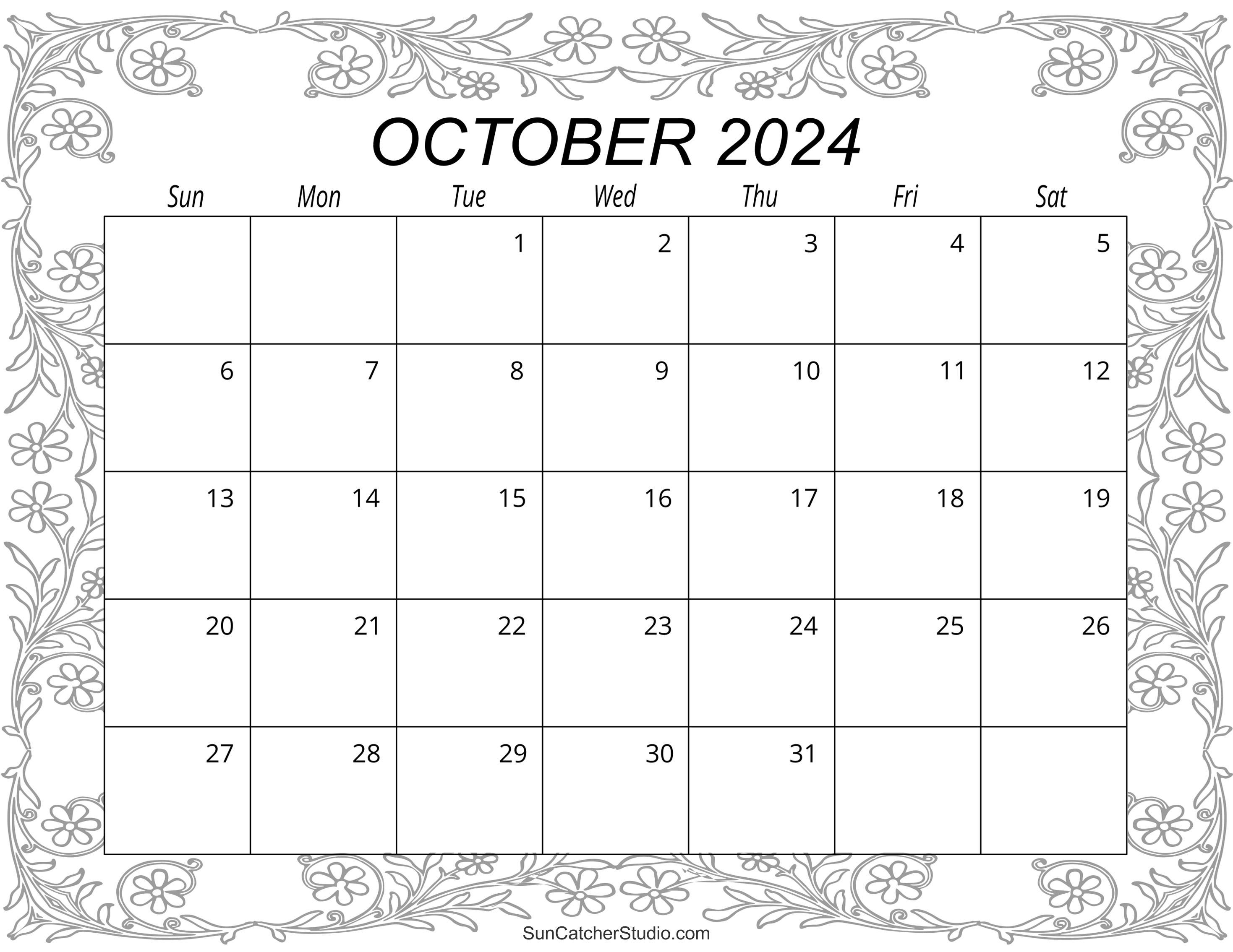 October 2024 Calendar (Free Printable) – Diy Projects, Patterns regarding Free Printable Calendar 2024 Vertex