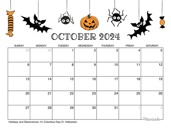 October 2024 Calendar Printable Free Pdf Myrah Tiphany - Free Printable Blank Oct 2024 Calendar