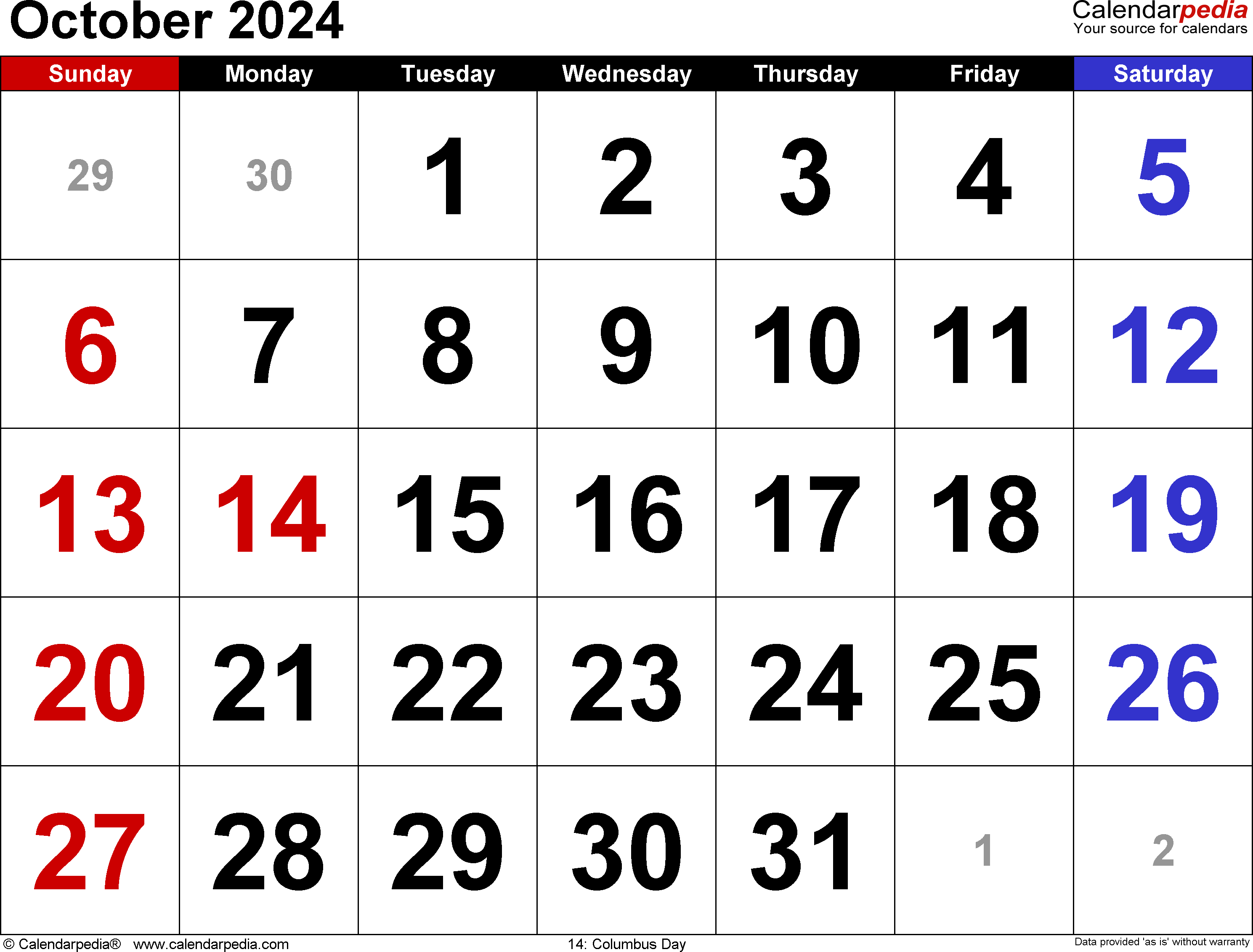 October 2024 Calendar | Templates For Word, Excel And Pdf intended for Free Printable Appointment Calendar October 2024