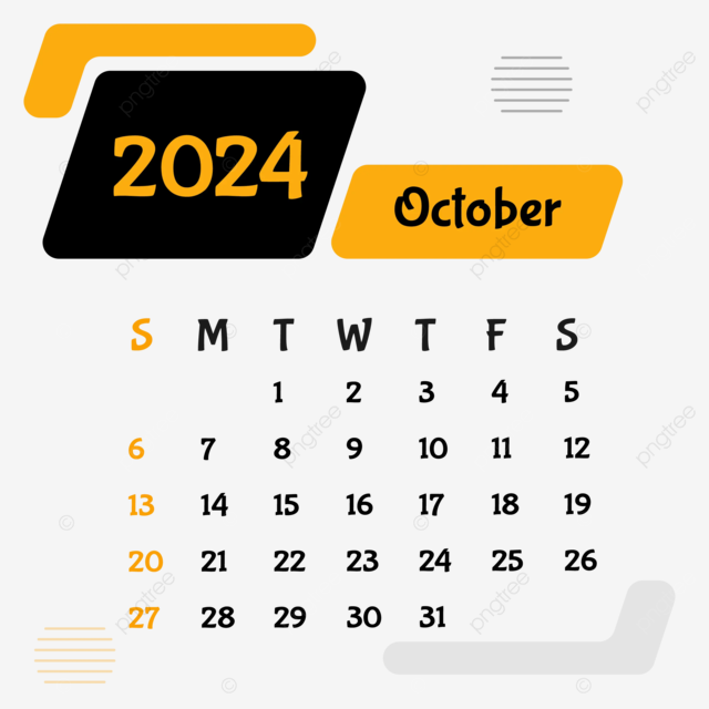 Plantilla De Dise o De Calendario De Octubre De 2024 Vector PNG - Free Printable 2024 Monthly Calendar Octubre