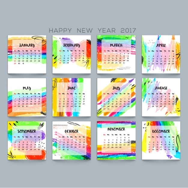Premium Vector Colorful Calendar Template - Free Printable 2024 Calendar Colorful