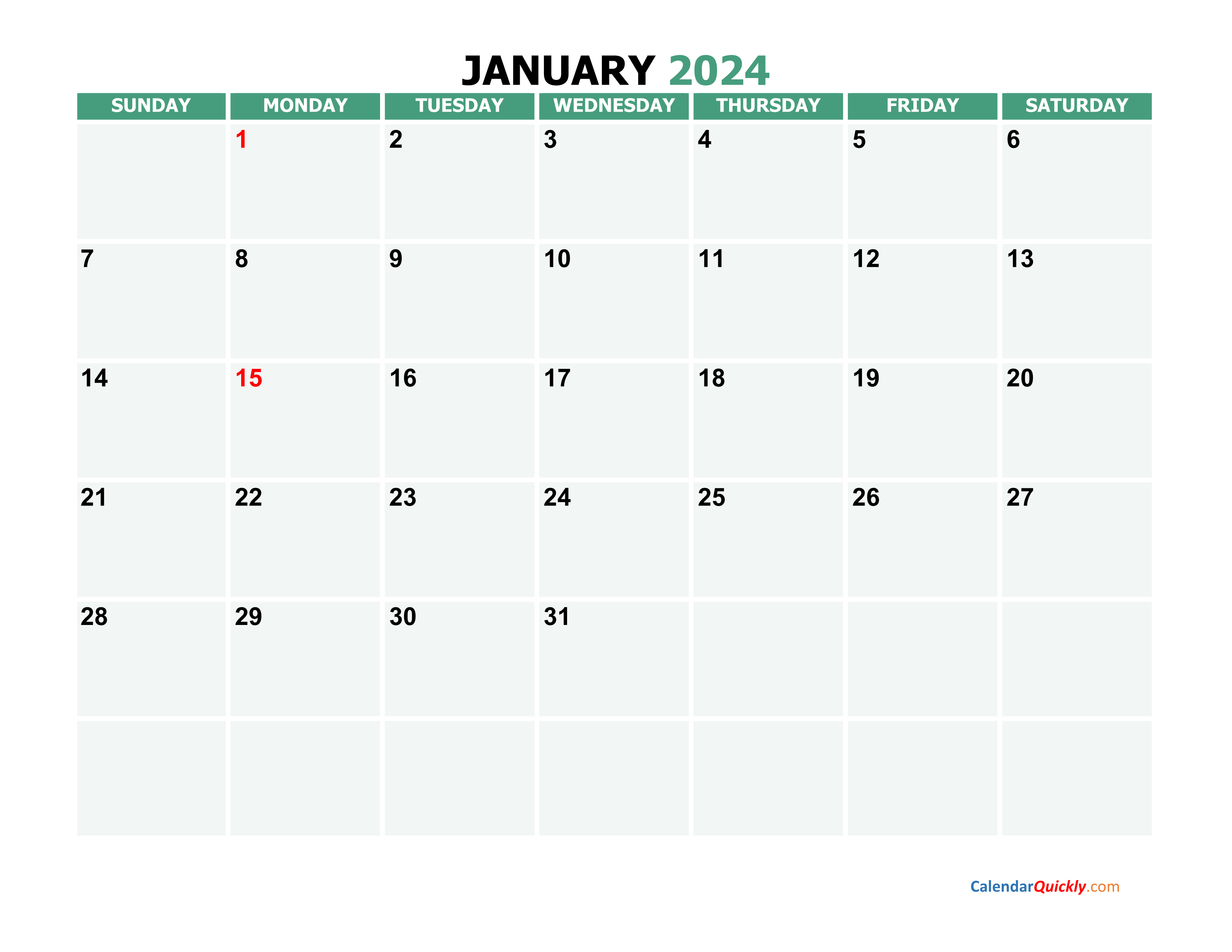 Printable 2024 Calendar With Holidays Printable Calendar 2023 2024 - Free Printable Calendar 2024 UK Monthly