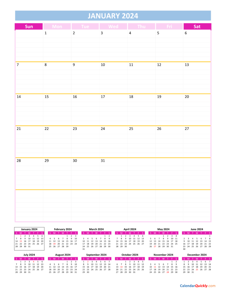 Free Printable 2024 Monthly Calendar With Lines Printable Calendar