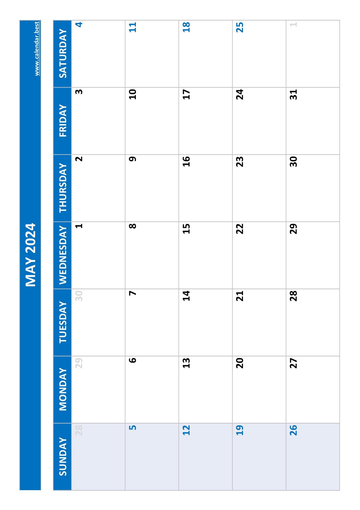 Printable 2024 Monthly Calendar -Calendar.best with Free Printable Blank 2024 Calendar Pdf