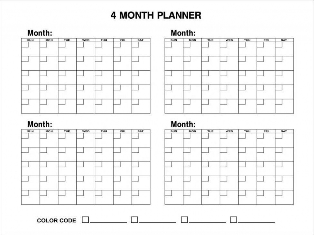 Printable 4 Month Calendar Template Example Calendar Printable - Free Printable 2024 Calendar 4 Months Per Page