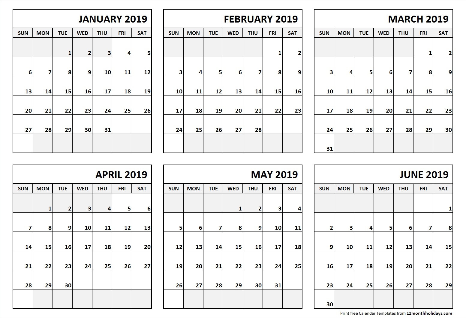 Printable 6 Month Calendar Printable World Holiday - Free Printable Calendar 2024 6 Months Per Page