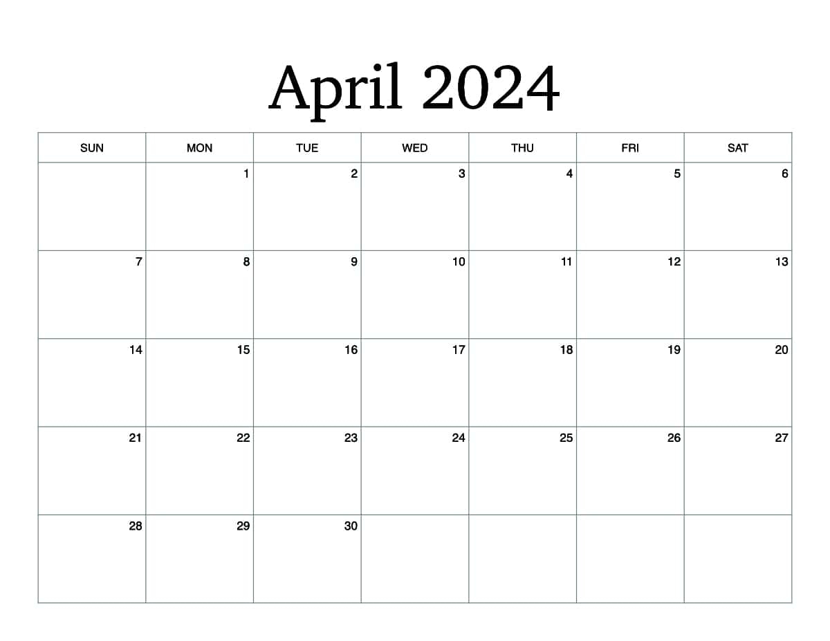 Printable April Monthly Calendar [ 2024 ] - Hey Donna with Free Printable April 2024 Calendar Amazing Designs