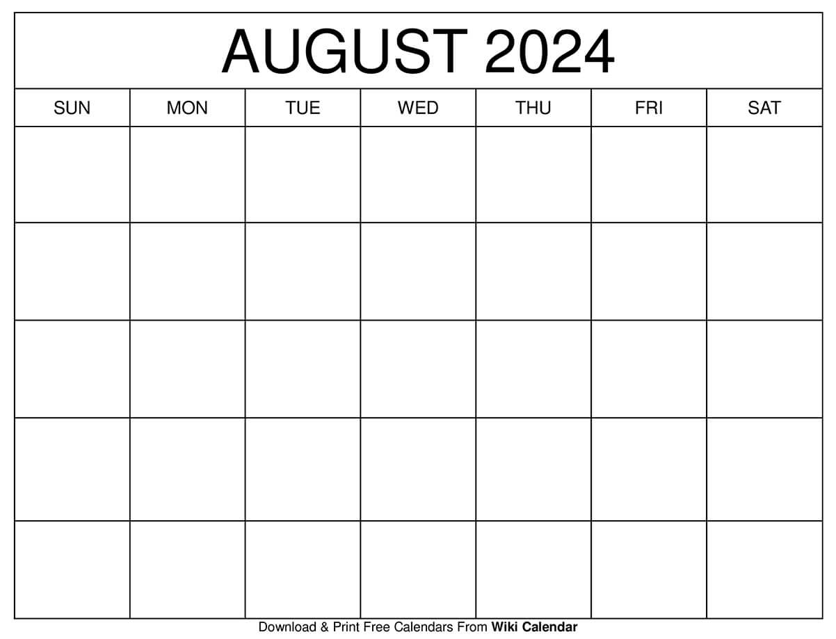 Printable August 2024 Calendar Templates With Holidays with Free Printable Calendar August 2024 To July 202