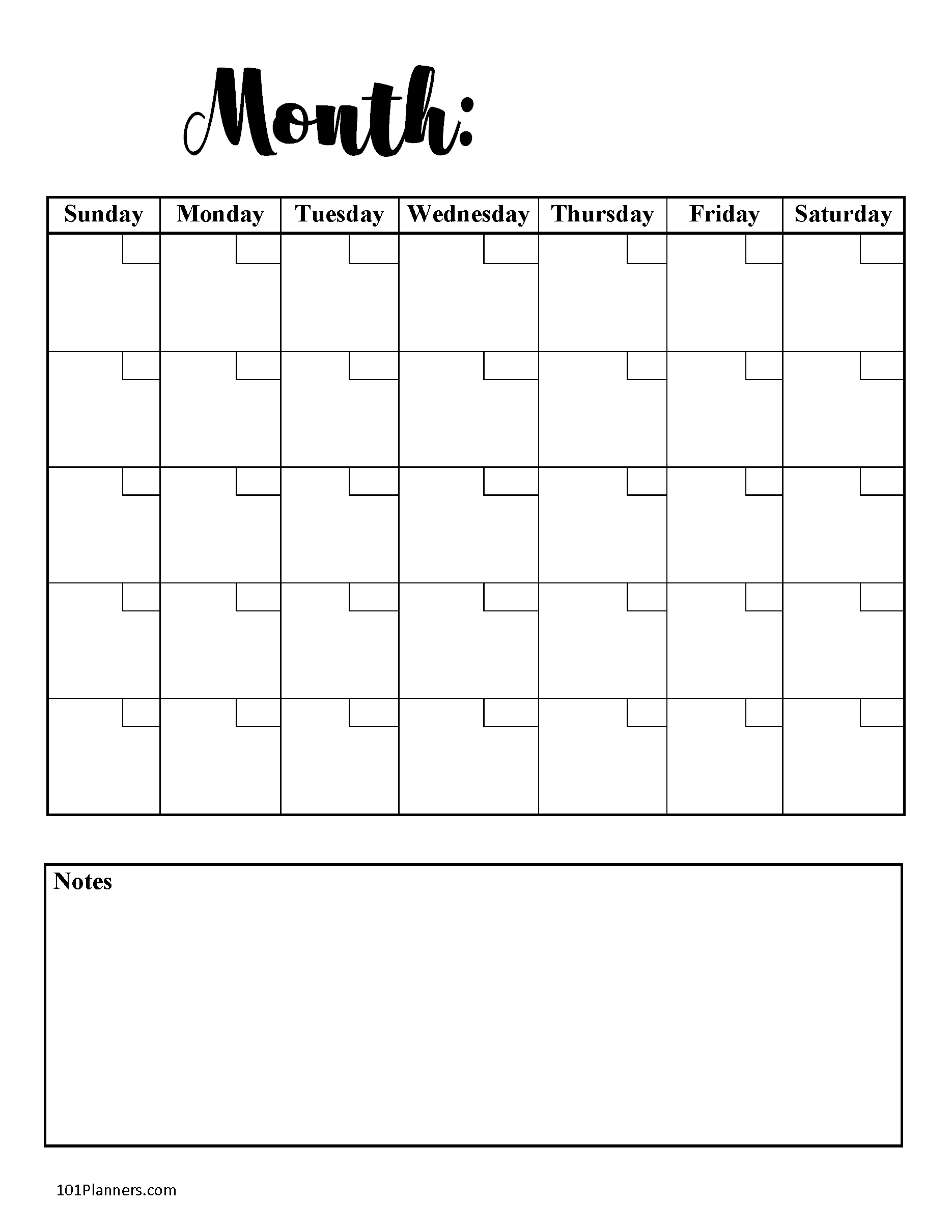 Printable Blank Monthly Calendar Template - Free Printable 2024 Monthly Calendar Word Doc