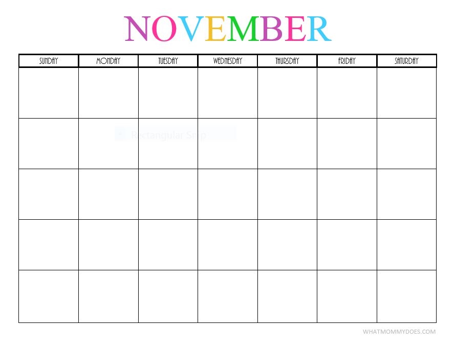 Printable Blank November Calendar Printable World Holiday - Free Printable 2024 November Calendar Template