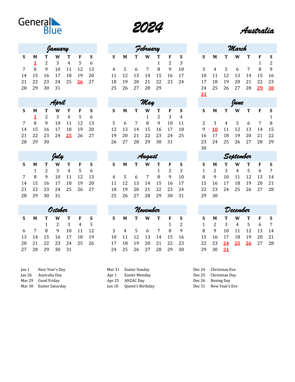 Printable Calendar 2024 With Holidays Printable World Holiday - Free Printable 2024 Calendar With Holidays Australia
