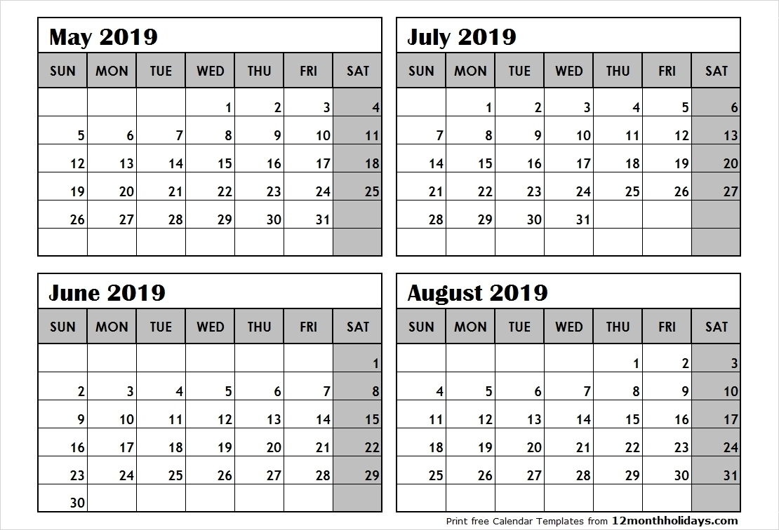 Printable Calendar 4 Months Per Page Printable Word Searches - Free Printable 2024 Calendar 4 Months Per Page