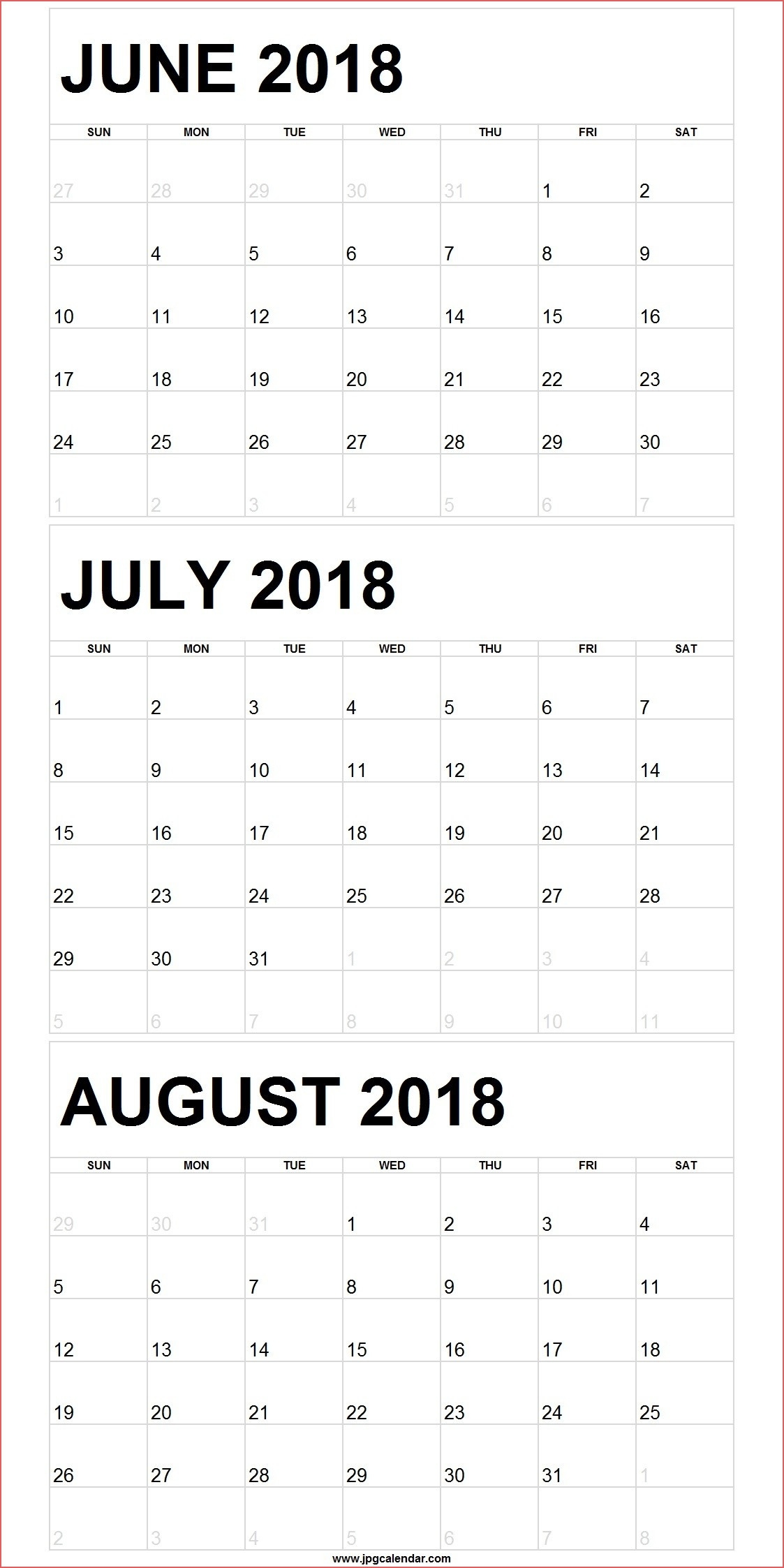 Printable Calendar June July August Printable World Holiday - Free Printable 3 Month Calendar June July August 2024