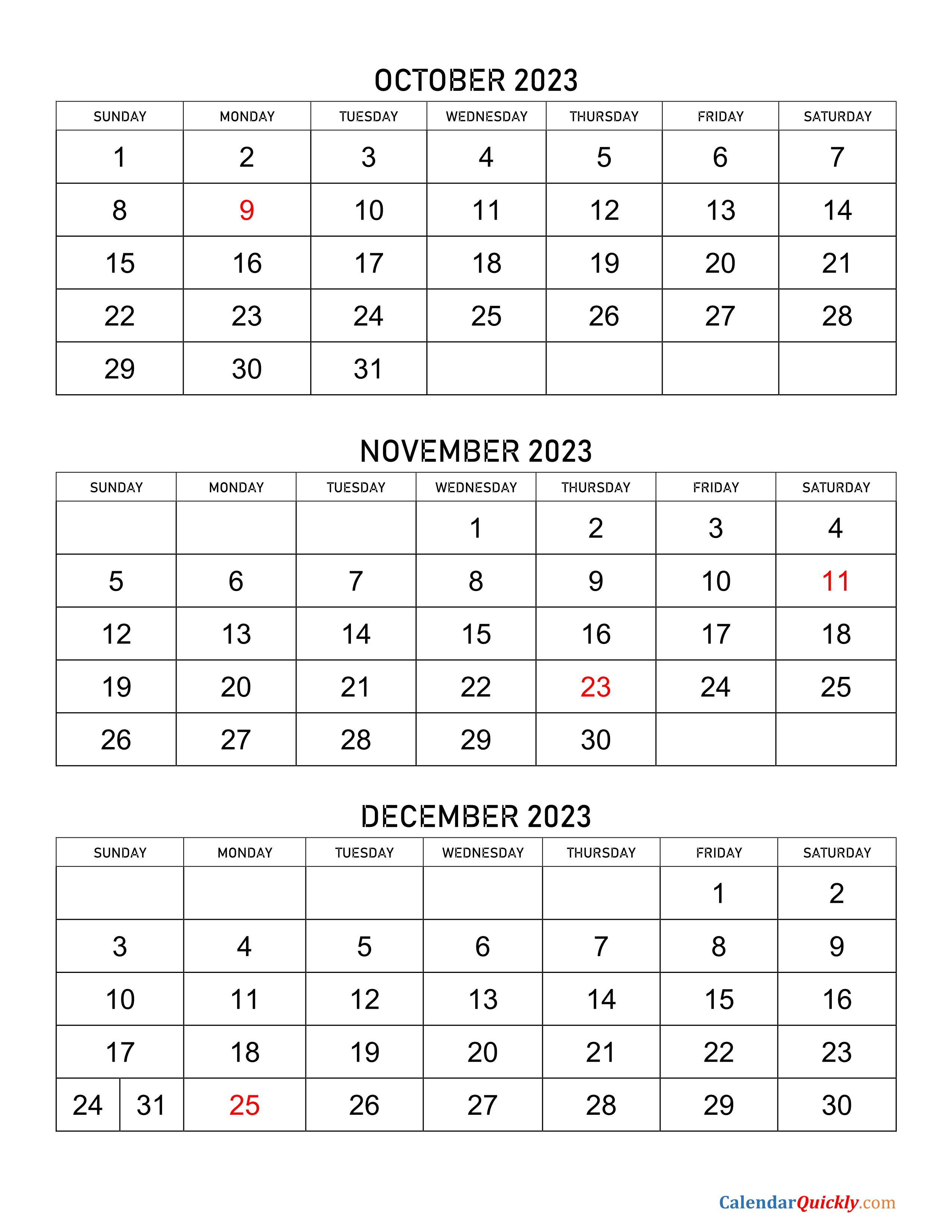 Printable Calendar October 2023 December 2024 2024 CALENDAR PRINTABLE - Free Printable 3 Month Calendar October December2024