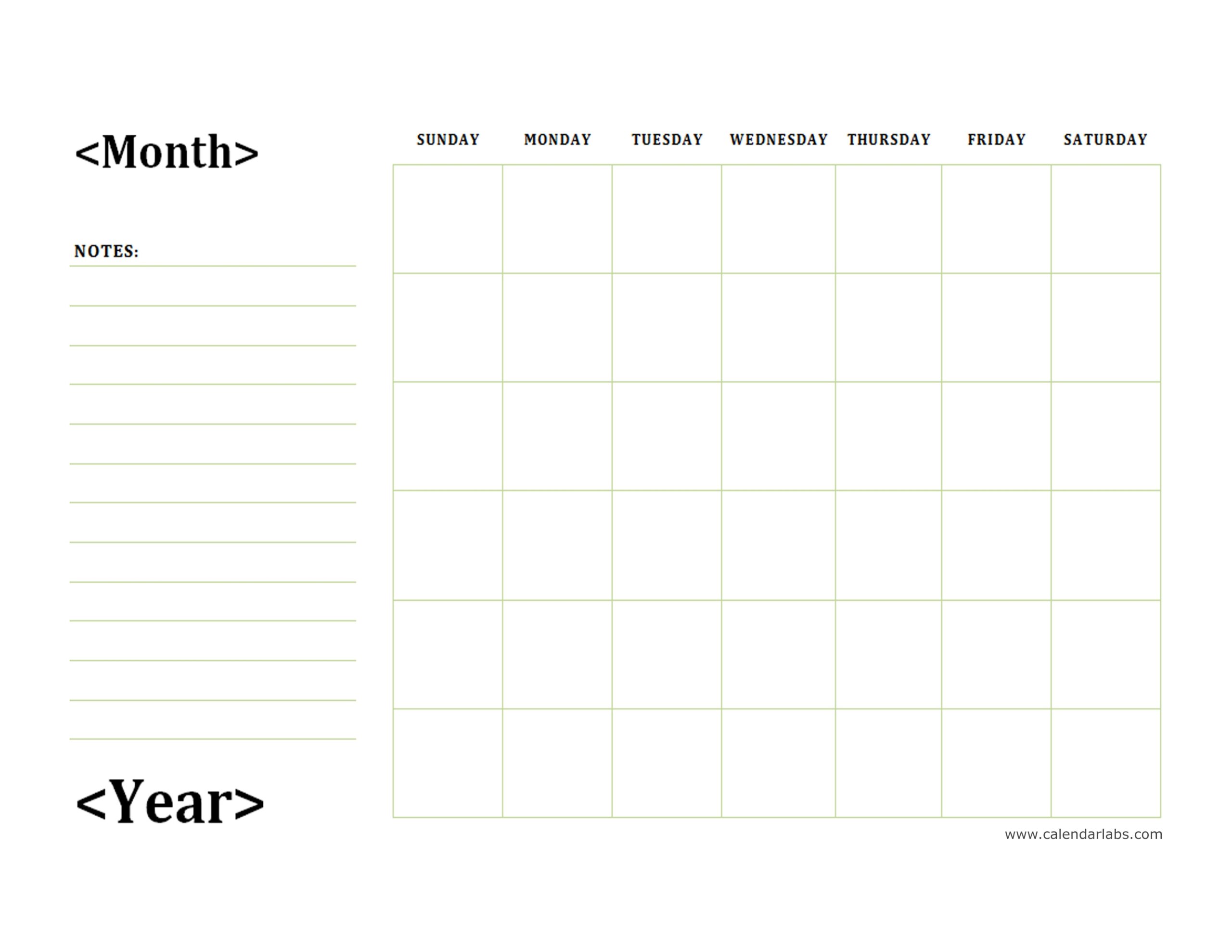 Printable Calendar With Notes - Free Printable 2024 Calendar With Notes Section