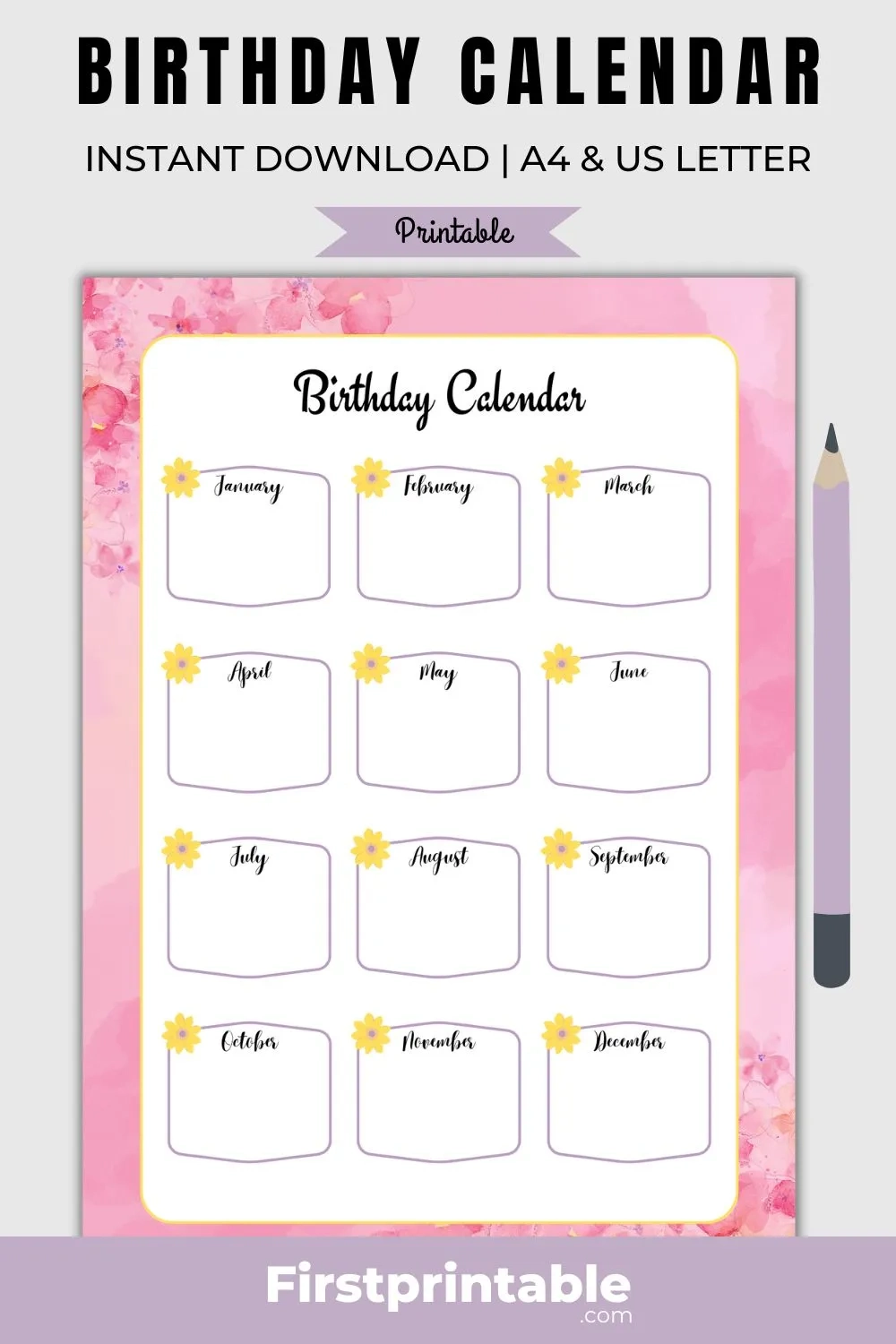 Printable Calendars 2024 - Design, Free, Download inside Free Printable Birthday Calendar 2024