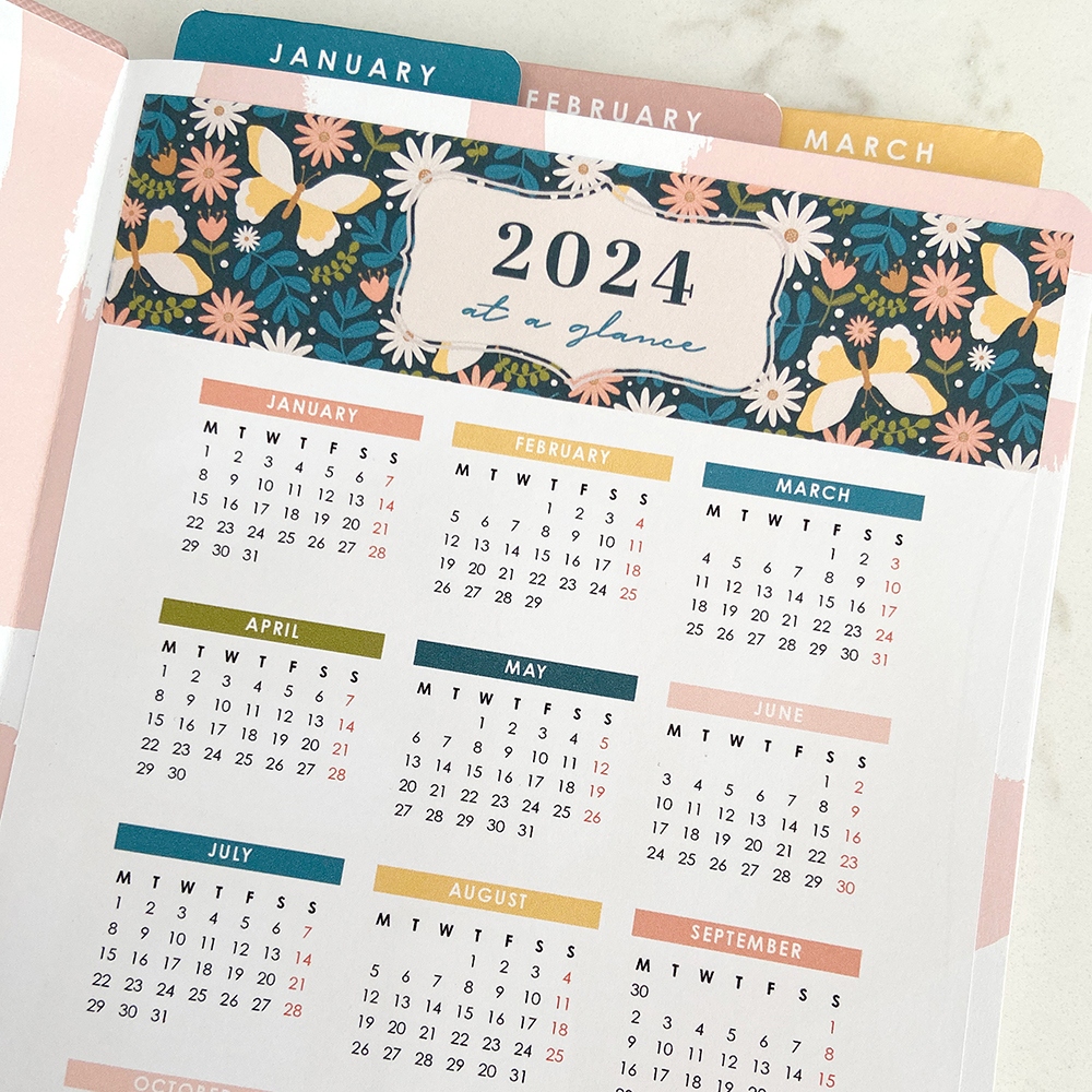 Printable Calendars And Page Tabs - Space And Quiet Journaling with Free Printable Bullet Journal 2024 Calendar