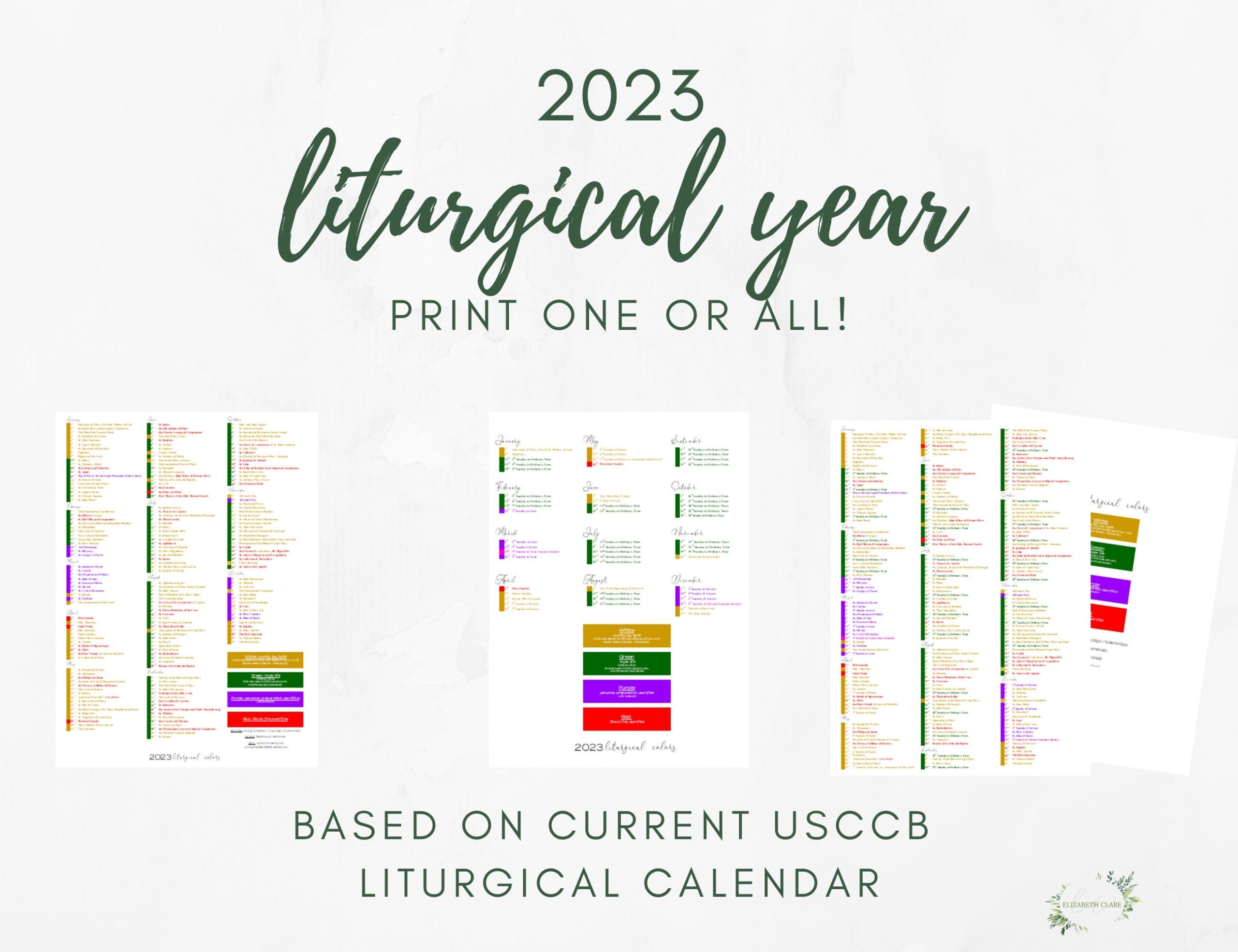 Printable Catholic Liturgical Calendar Liturgical Calendar Printable - Free Printable 2024 Liturgical Year Calendar