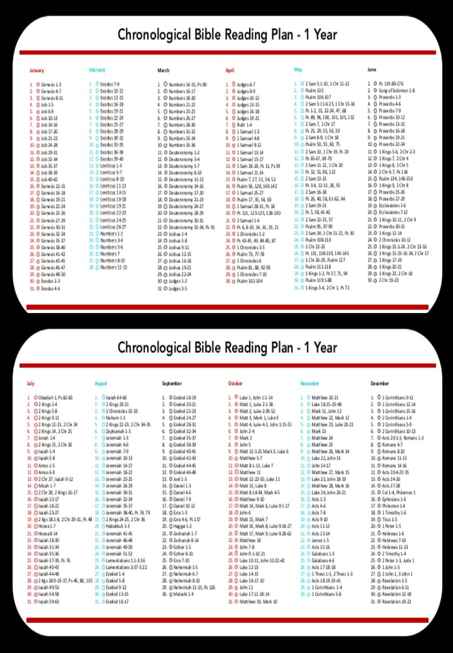 Printable Chronological Bible Reading Plan - Free Printable Calendar 2024 Bible Verse